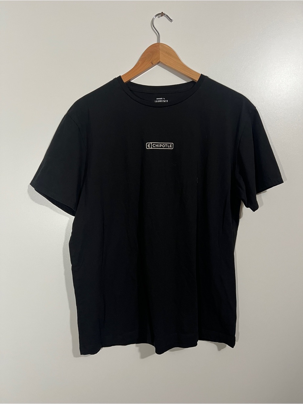 Chipotle Loomstate Organic Cotton T-shirt “As Real As It Gets” Size Large Black
